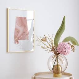 Alabama Map Pink & Gold Wall Art Print - Usa Us State United States Of America - thumbnail 2