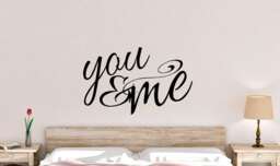 Vinyl Decal - You & Me Bedroom Decor Wall Words Decals Stickers Lettering - thumbnail 1