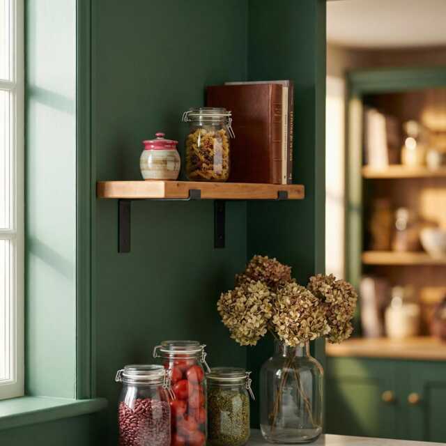 Rustic Wooden Wall Shelf Industrial Wood Iron Metal Scaffold Board Style Shelves - image 1