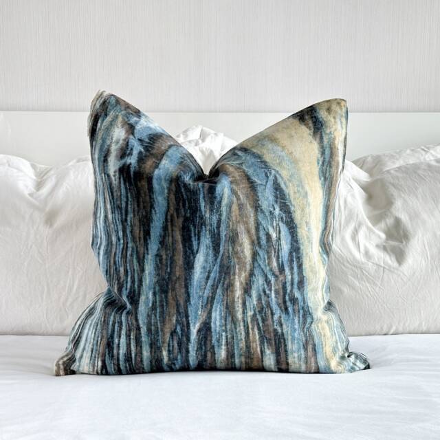 Rustic Indigo Bark Design Pillow Cover Wabi Sabi Style - 20 - image 1