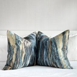 Rustic Indigo Bark Design Pillow Cover Wabi Sabi Style - 20 - thumbnail 3
