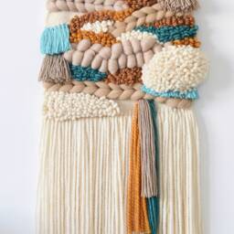 Chunky Woven Wall Hanging Modern Bohemian Tapestry With Tassels - thumbnail 3