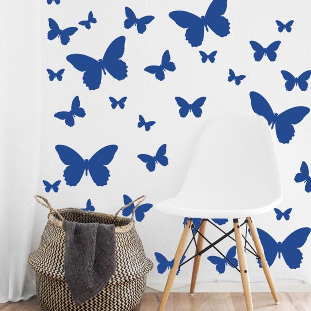 Multi-Size Butterfly Wall Pattern Decal - Custom Vinyl Art Stickers For ...