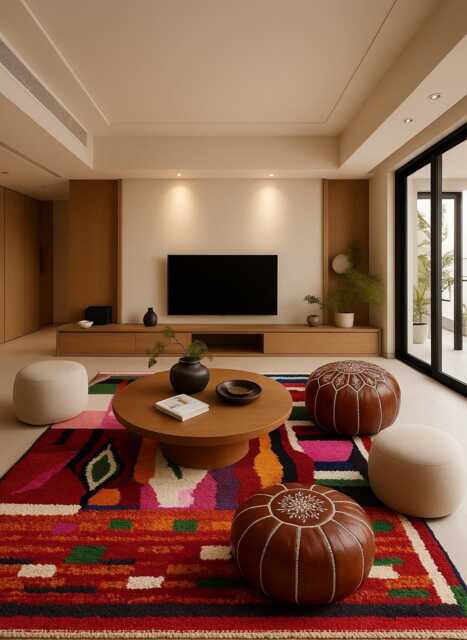Handmade Moroccan Rug Red Wool Azilal Style, Boho Shag Rug - image 1
