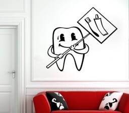 Dental Clinic Wall Decal Tooth Cartoon Vinyl Sticker 2991 - thumbnail 1