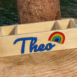 Desk Hero Rainbow, Personalized Pen Holder For Children, Rainbow - thumbnail 2