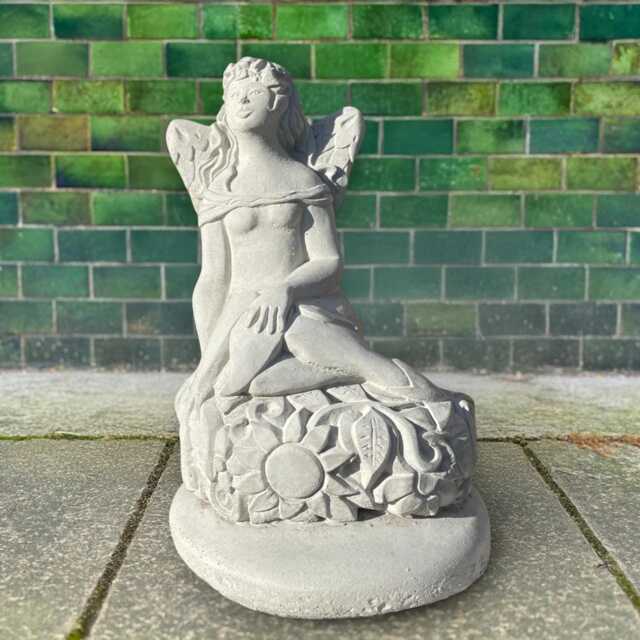 Whimsical Stone Nymph Sculpture Concrete Garden Fairy Statue Handcrafted Yard Decor Outdoor Cement Elf Figurine Lawn Ornament Fantasy Art - image 1