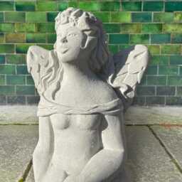 Whimsical Stone Nymph Sculpture Concrete Garden Fairy Statue Handcrafted Yard Decor Outdoor Cement Elf Figurine Lawn Ornament Fantasy Art - thumbnail 2
