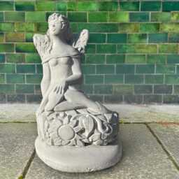 Whimsical Stone Nymph Sculpture Concrete Garden Fairy Statue Handcrafted Yard Decor Outdoor Cement Elf Figurine Lawn Ornament Fantasy Art - thumbnail 4