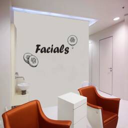 Spa Salon Wall Decal Facials & Skincare Quote, Woman Face Art Z6 - thumbnail 1
