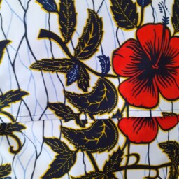 African Style Wax Cushion Cover Printed With Flowers & Foliage 40x40 Centimeters Or 16x16 Inches - thumbnail 2