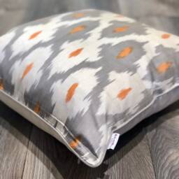 Silk Ikat Pillow Cover Spring Silver - Statement Cushion For Home Decor - thumbnail 2