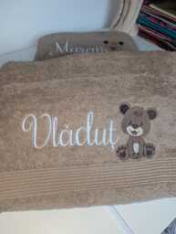 Personalised Embroidered Cotton Kids Bath Towel With Teddy Bear Design - thumbnail 1