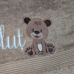 Personalised Embroidered Cotton Kids Bath Towel With Teddy Bear Design - thumbnail 4