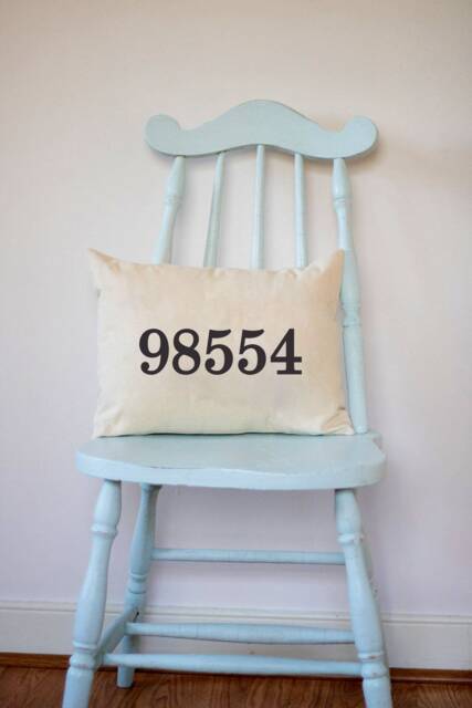 Personalized Pillow, Housewarming, Area Code, Zip Moving Gift, Military, Cotton Anniversary, 2nd, Wedding Mother's Day Gift - image 1