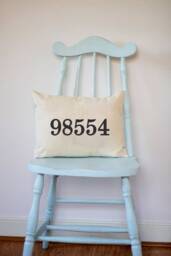 Personalized Pillow, Housewarming, Area Code, Zip Moving Gift, Military, Cotton Anniversary, 2nd, Wedding Mother's Day Gift - thumbnail 1