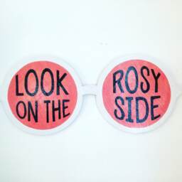 Rose Colored Glasses Hand Painted Wood Sign -Hand Oil Sign, Sunglasses Art, Original Painting, Modern Pop Colorful Wall Art - thumbnail 2