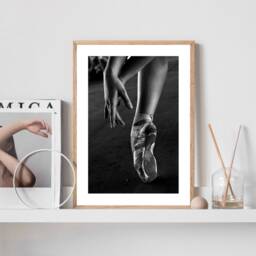 Contemporary Decor, Ballet Shoe Picture, Stylish Wall Art, Black & White Print, Dance Teacher Gifts, Fashion Trending Now Print - thumbnail 3