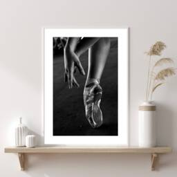 Contemporary Decor, Ballet Shoe Picture, Stylish Wall Art, Black & White Print, Dance Teacher Gifts, Fashion Trending Now Print - thumbnail 1