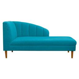 Handmade Seashell Chaise Longue Daybed Plush Light Blue Fabric, British Made - thumbnail 3