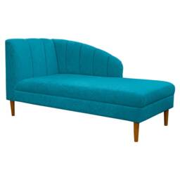Handmade Seashell Chaise Longue Daybed Plush Light Blue Fabric, British Made - thumbnail 2