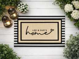 Handmade Custom Couples Doormat - Personalized Wedding Gift - thumbnail 1