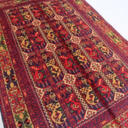 Turkmen Tekke Bukhara Rug 3'2x4'10 Ft Handmade Wool Top Quality Oriental Afghan Rug, Ala Bakhmal Design Bedroom Kitchen Living Room - thumbnail 3