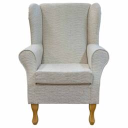 Handmade Wingback Armchair Camden Ripple Pearl Fireside Accent Chair - thumbnail 2