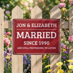 Personalized Couple Metal Sign, Custom Anniversary Wall Art With Names & Date, Funny Wedding Gift For Couples - thumbnail 2