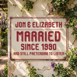 Personalized Couple Metal Sign, Custom Anniversary Wall Art With Names & Date, Funny Wedding Gift For Couples - thumbnail 1