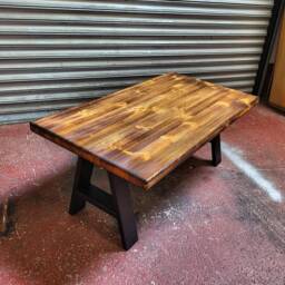 steampunk Coffee Table - Retro Industrial Art - thumbnail 2