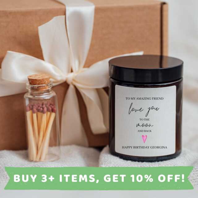 Friend Birthday Candle Gift Set Box Gifts Present Friends Prints - image 1