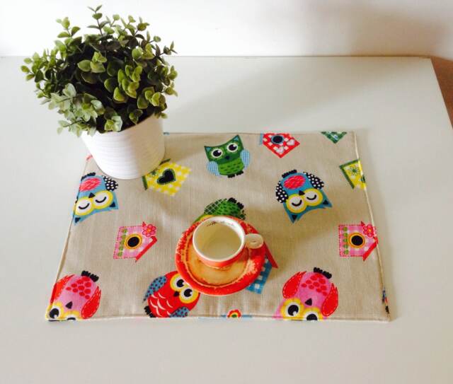 American Cotton Placemats Print Owls & Owl