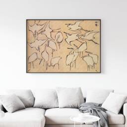 Katsushika Hokusai Poster, Japanese Wall Print, Decor, Cranes, Asian Gift, Abstract, A1/A2/A3/A4 - thumbnail 2