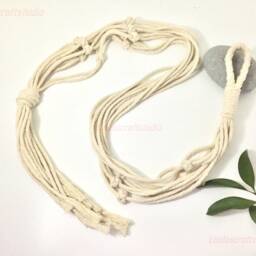 Handmade Macrame Plant Hanger Natural Cotton Cord, 40-Inch Hanging Planter - thumbnail 4