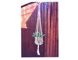 Handmade Macrame Plant Hanger Natural Cotton Cord, 40-Inch Hanging Planter