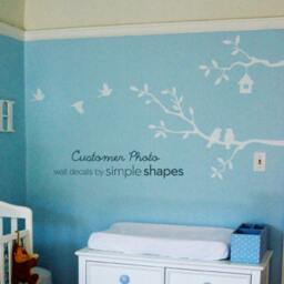 Cute Birds & Branches Decal - Vinyl Wall Sticker Lar - thumbnail 2