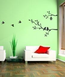 Cute Birds & Branches Decal - Vinyl Wall Sticker Lar - thumbnail 3