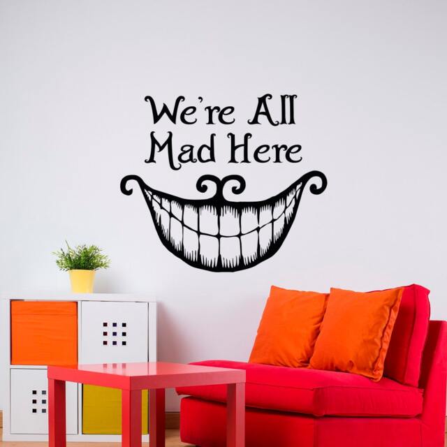 Cheshire Cat Smile Wall Decal Alice in Wonderland Nursery Decor Q075 - image 1