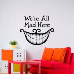 Cheshire Cat Smile Wall Decal Alice in Wonderland Nursery Decor Q075 - thumbnail 1