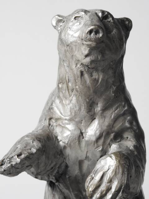 Hand Cast Bronze Polar Bear Sculpture - Original Art By Kindrie Grove - image 1