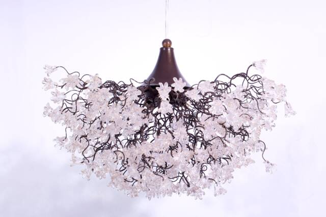 Ceiling Lamp, Hanging Light, Chandelier With Transparent Clear Jumping Flowers For Living Room, Dining Room Light.light Fixture - image 1