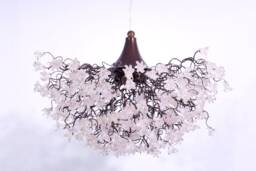 Ceiling Lamp Chandelier With Transparent Clear Jumping Flowers For Living Room, Dining Room