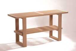 Handmade Oak Entryway Bench Slatted Shoe Rack Or Bookshelf