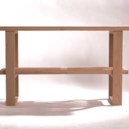 Handmade Oak Entryway Bench Slatted Shoe Rack Or Bookshelf - thumbnail 2