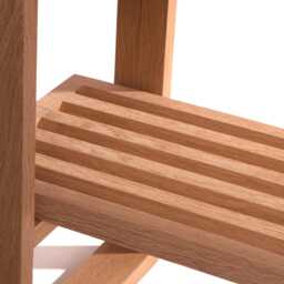 Handmade Oak Entryway Bench Slatted Shoe Rack Or Bookshelf - thumbnail 4