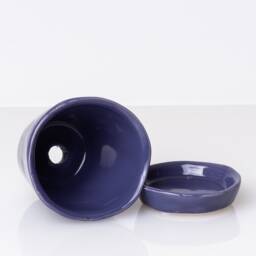 Violet Ceramic Planter With Saucer, Small Planter, Plant Pot, Pot Succulent Mini - thumbnail 2