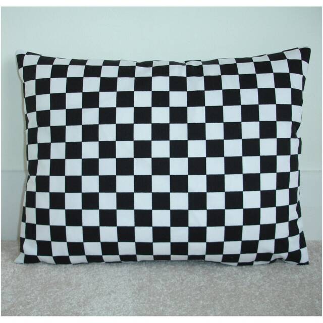 "Black & White Pillow Cover With Zip Ska Check 2 Tone 12x16 12x20 20x26 Bolster Oblong Cushion Case Sham Pillowcase 16"" 20" - image 1