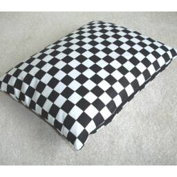 "Black & White Pillow Cover With Zip Ska Check 2 Tone 12x16 12x20 20x26 Bolster Oblong Cushion Case Sham Pillowcase 16"" 20" - thumbnail 2