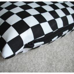 "Black & White Pillow Cover With Zip Ska Check 2 Tone 12x16 12x20 20x26 Bolster Oblong Cushion Case Sham Pillowcase 16"" 20" - thumbnail 3